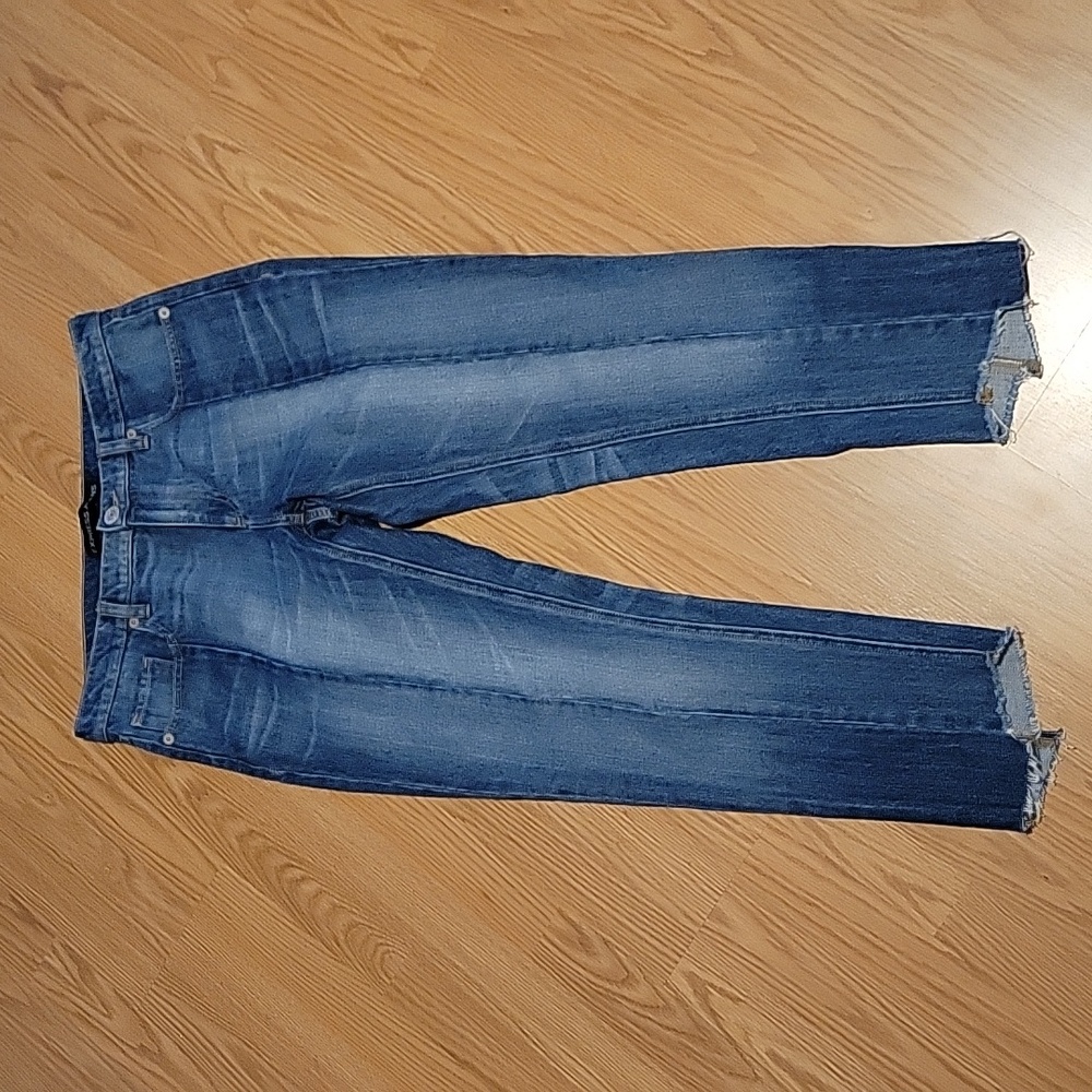 EXPRESS jeans - seamed straight leg raw edge hem